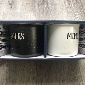 Yours & Mine Ceramic Coffee Mugs - 3.5in Set of 2